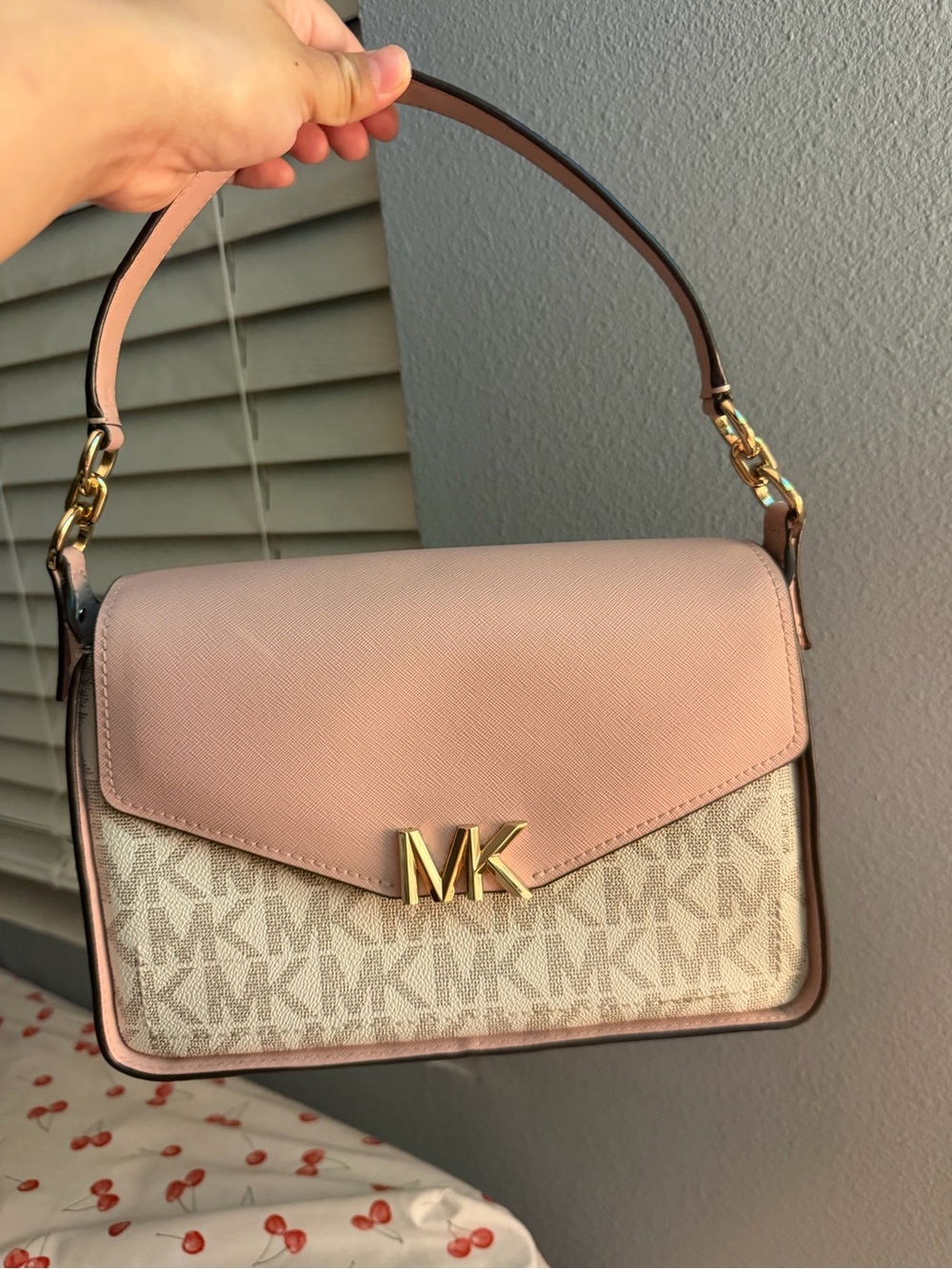 Michael Kors Blush Pink MK Logo Shoulder Bag